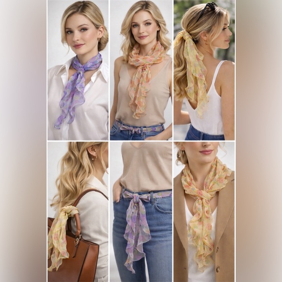 Ralph Lauren 100% Silk Lavender Floral Twilly - Picture 3 of 5